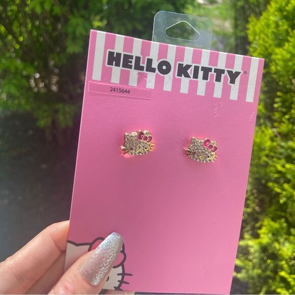 Hello Kitty Jewelry - Hello Kitty Rhinestone Earrings - Hello Kitty Studs - Sanrio Earrings